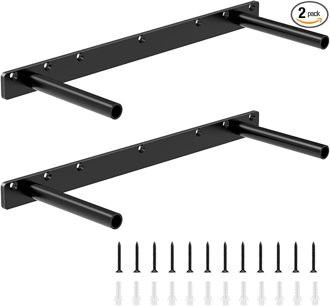 2pcs Floating Shelf Bracket, Solid Steel Support Rods, Wall Mounting Invisible by Emeroll