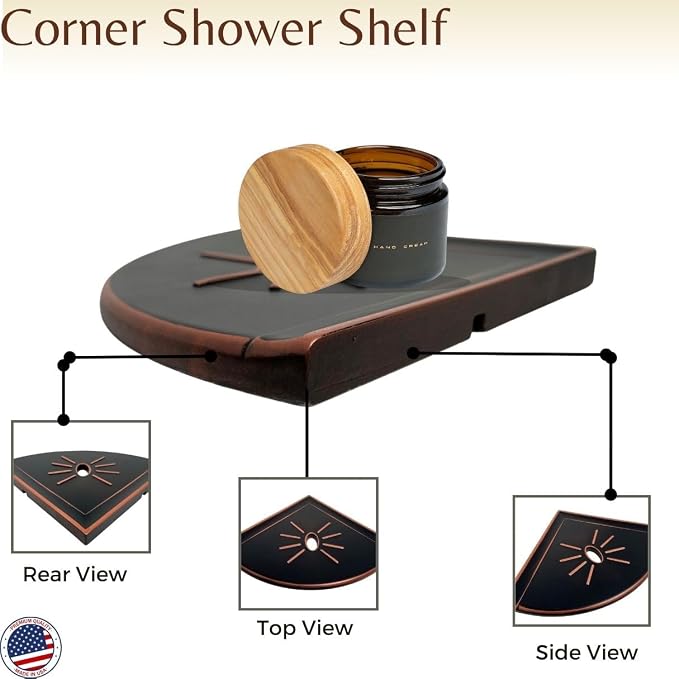 Tenedos Resin Decor 8 Inches Corner Shower Shelf – 9x9 Wall Mounted Flatback - Image 3