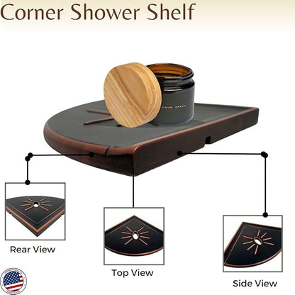 Tenedos Resin Decor 8 Inches Corner Shower Shelf – 9x9 Wall Mounted Flatback - Image 3