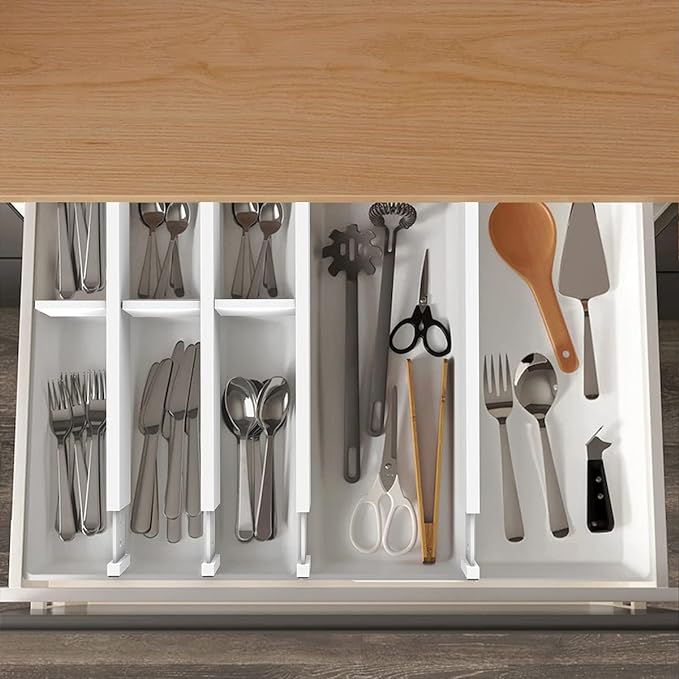 ANTOWIN Bamboo Drawer Dividers Organizers, Expandable Drawer Separators Splitter - Image 6