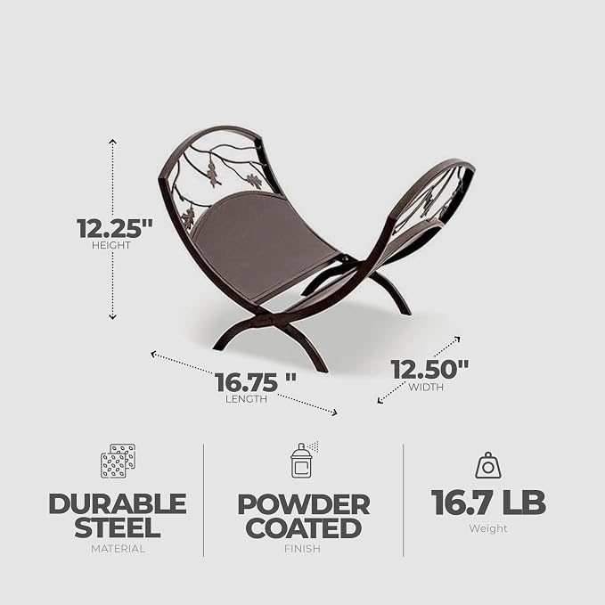 Panacea Colonial Compact Foldable Open Top Powder-Coated Steel Oak Leaf Design - Image 5