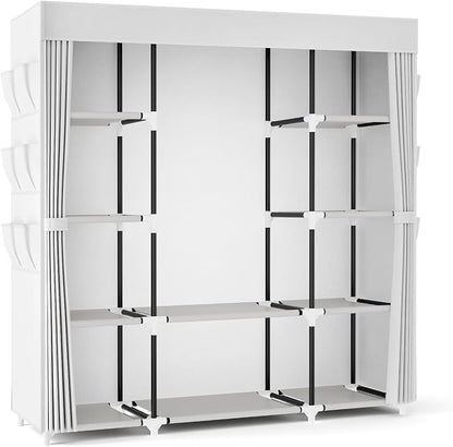 VTRIN Portable Closet Wardrobe for Hanging Clothes 57.3 Inch Large Capacity - Image 9