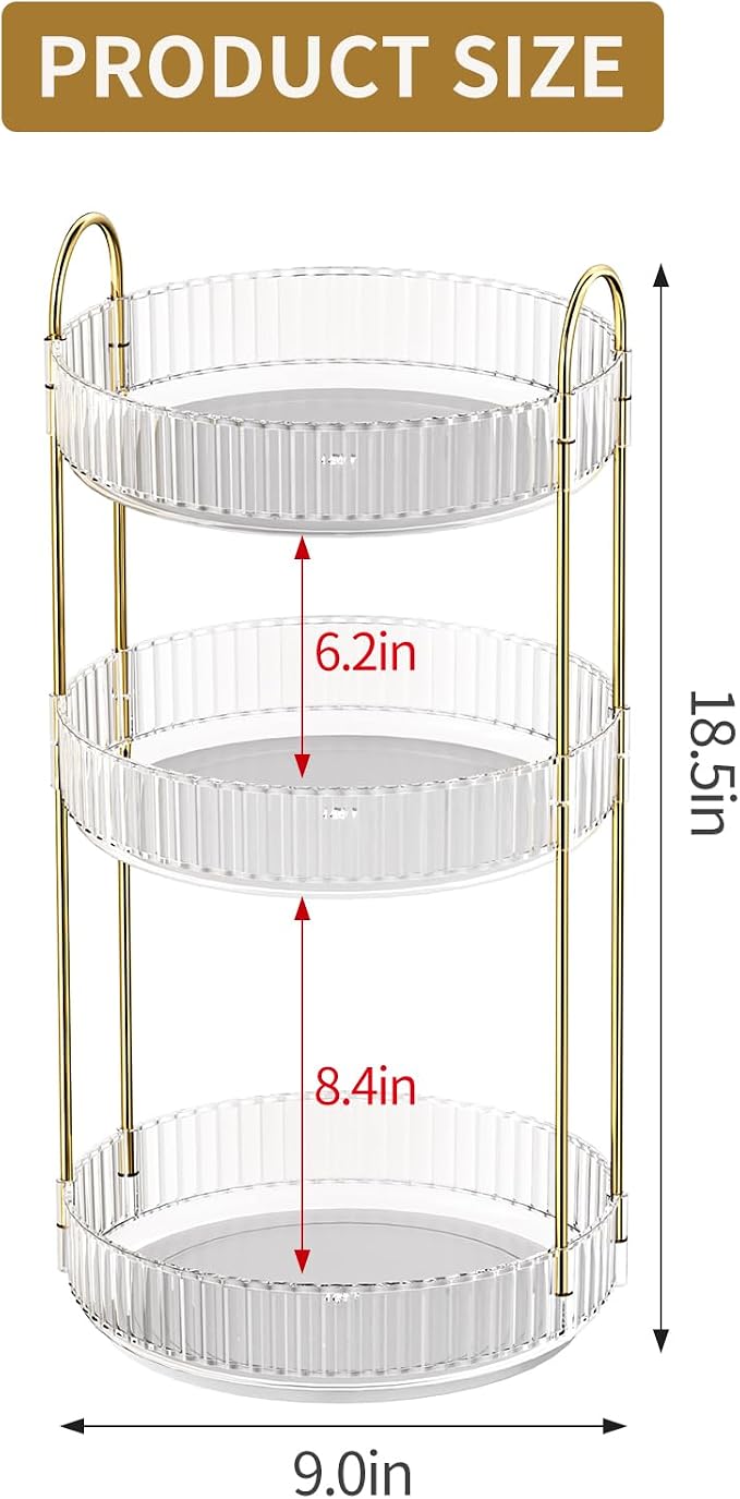 Oifecsie 360° Rotating Makeup Organizer, Large Capacity SkinCare Organizer - Image 5