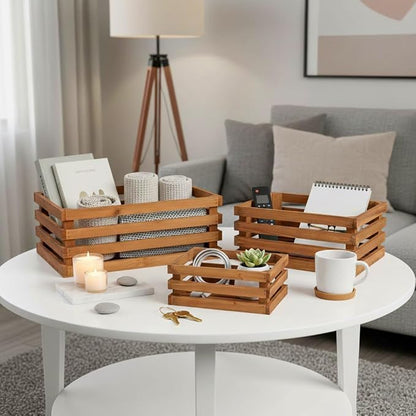 Set of 3 Nesting Wooden Storage Crates - Image 6