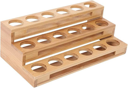 3 Tier Essential Oil Holder Stand, 1.4in Hole Diameter Wood Cosmetic Storage by Unknown