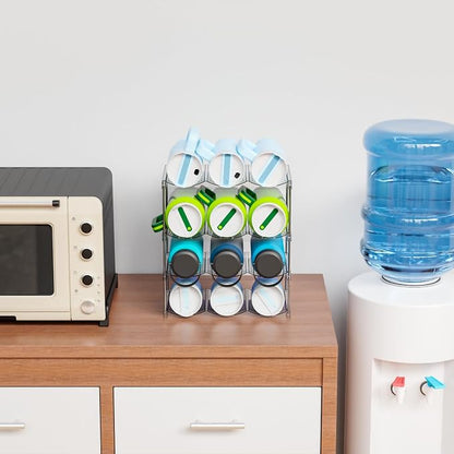 Yieach Larger Compartments Stackable Water Bottle Organizer - Image 9