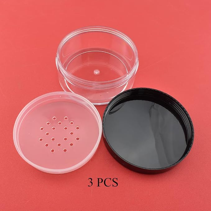 HAHIYO 3Pcs 30ml/1oz Plastic Empty Travel Compact Case Makeup Cosmetic Jar - Image 7