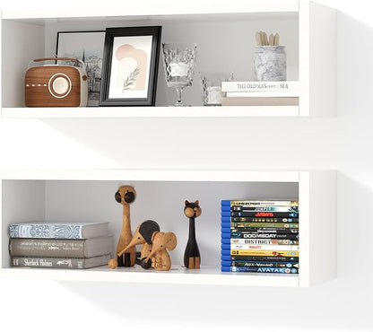24in Floating Cube Shelves Set of 2, Display Shelves Wall Mount, Decorative by Kaboon