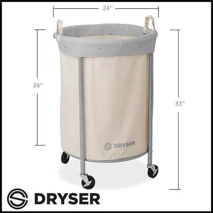 Dryser Laundry Basket with Wheels, 65 Gal. Commercial Round Rolling Laundry - Image 6