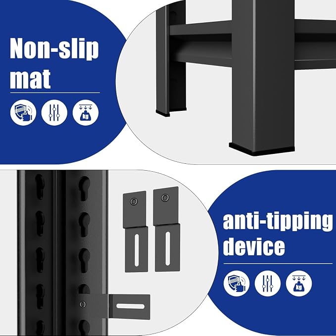 4 Shelf Storage Rack, Heavy Duty Adjustable Metal Shelving Unit, Garage & - Image 7