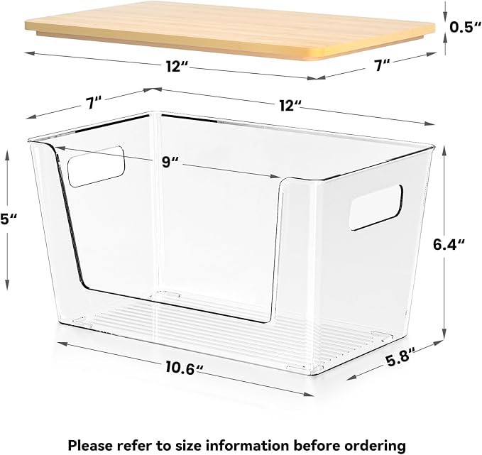 6 Pack Clear Stackable Storage Bins - Image 2