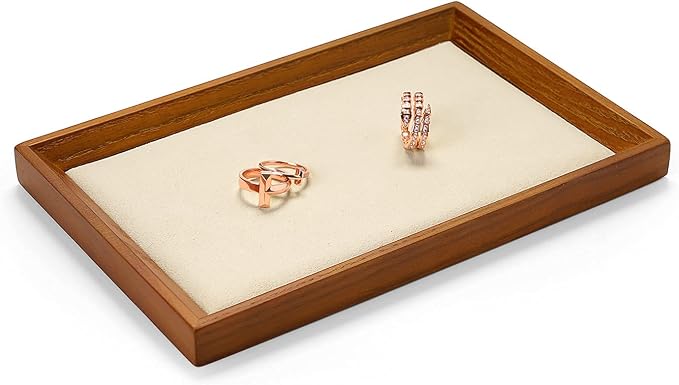 Oirlv Solid Wood Small Jewelry Tray Trade Showcase Countertop Jewelry Display - Image 6
