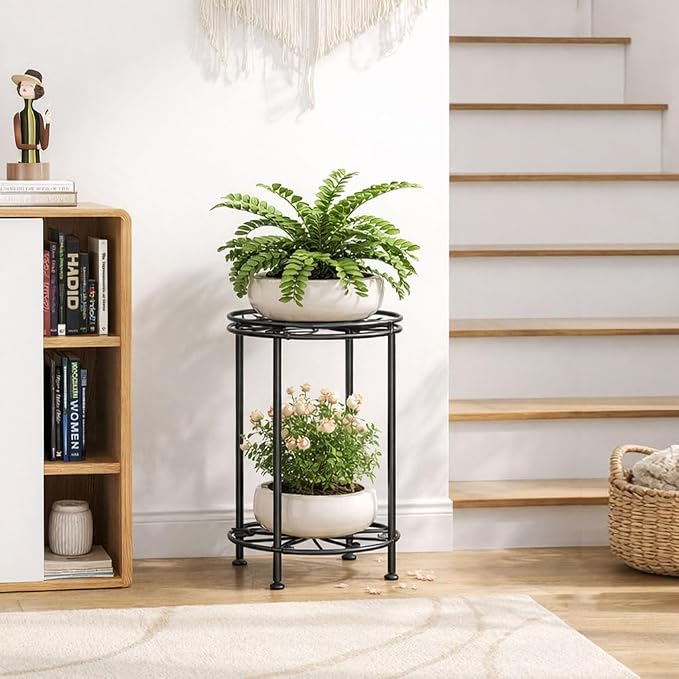 Plant Stand 2-Tier 10.2in Width 16.4in Tall Flower Pot Rack Small Plant Table - Image 3