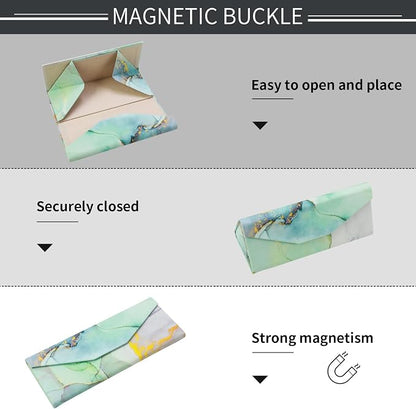 Foldable Glasses Case, Magnetic PU Leahter Sunglasses Case, Cute Hard Shell - Image 5