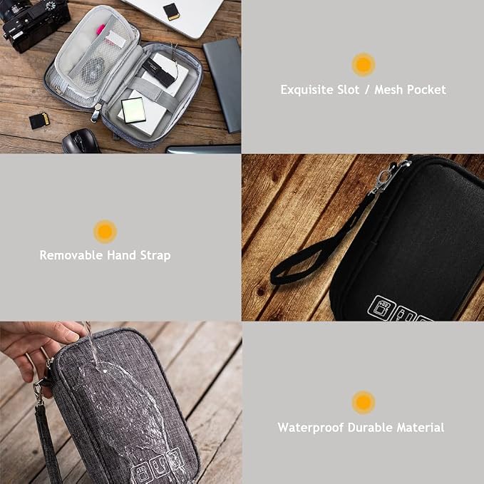 Electronic Organizer Bag Cable Organizer Travel Cord Organizer Case Pouch - Image 5
