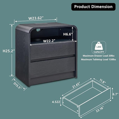 25" Tall Modern Nightstand - Image 2