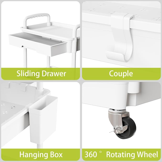 Sorgion 3 Tier Rolling Cart Organizer, Laundry Room Bathroom Organizers and - Image 4