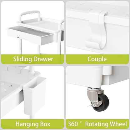 Sorgion 3 Tier Rolling Cart Organizer, Laundry Room Bathroom Organizers and - Image 4