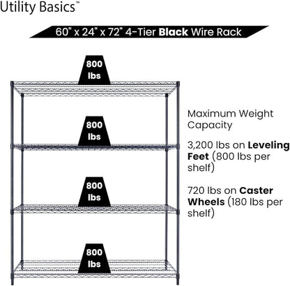 NSF Commercial 4-Tier Wire Shelving - Image 7