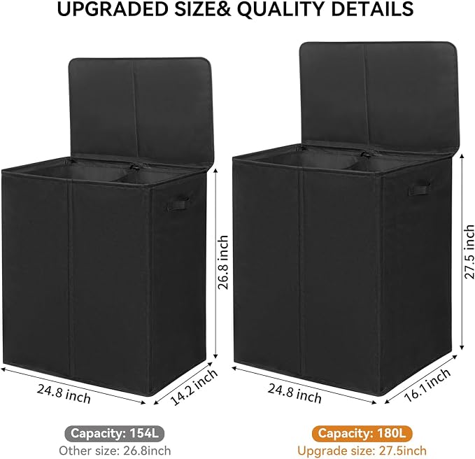 WOWLIVE 180L Double Laundry Hamper - Image 2