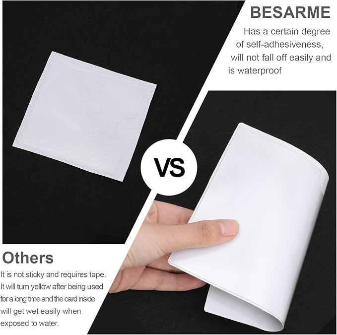 52 Pcs 5" x 7" Self Adhesive Index Card Pockets Label Pockets - Image 5