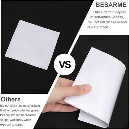 52 Pcs 5" x 7" Self Adhesive Index Card Pockets Label Pockets - Image 5