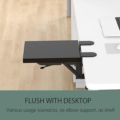 Sisyphy Ergonomics Desk Extender Tray, 9.5x9.1" Punch-Free Clamp on, Foldable - Image 4