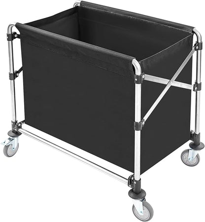 Commercial Laundry Cart with Wheels, Folding Laundry Hamper Cart, Heavy Duty by Eapmic