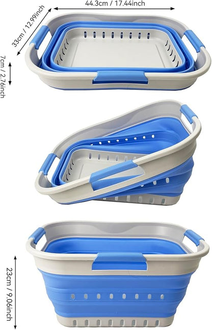 SAMMART Collapsible Plastic Rectangular Laundry Basket - Image 6