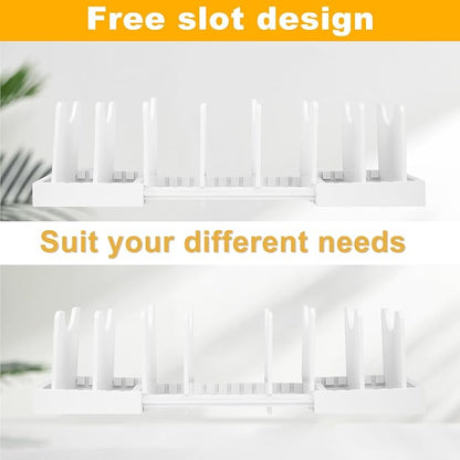MinBoo Bamboo Expandable Pot Lid Organizer Pot Lid Holder, Pot and Pan - Image 6