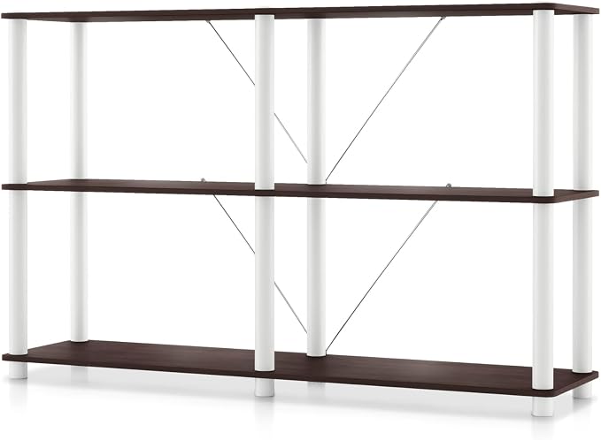 Homes: Inside + Out Apexa Modern 3-Tier Extra Wide Shelving Units, Collectibles by HOMESInsideOut