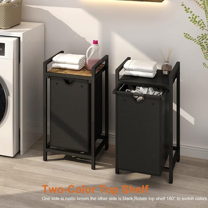LAATOOREE Laundry Hamper, Two-Color Laundry Basket - Image 2