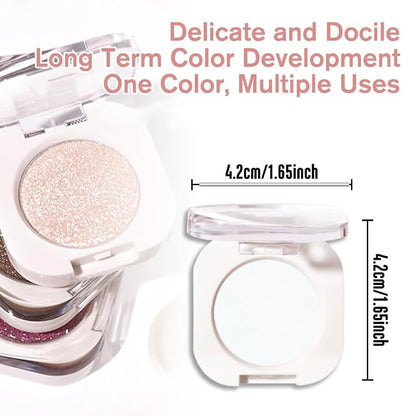 Matte White Single Eyeshadow Makeup, Neutral Cream Powde Eye Shadow - Image 7