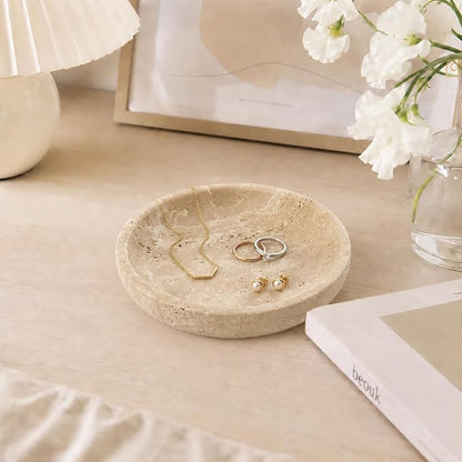 Small Natural Marble Jewelry Tray Key Plate Holder Dish Trinket Decor Catch All - Image 5
