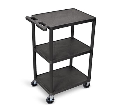 A-to-Z Supply 289-HE42-B 3 Shelf Utility Cart, Structural Foam Plastic Rolling - Image 2