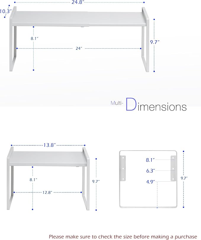 Nxconsu Cabinet Shelf Expandable Height Adjustable Shelf Organizer Riser - Image 3