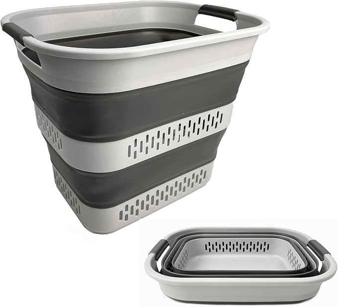 SAMMART 40L Collapsible Plastic Laundry Basket by SAMMART