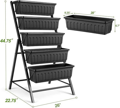 SEJOV 4FT Vertical Raised Garden Bed, 5 Tiers Elevated Planter Box - Image 8