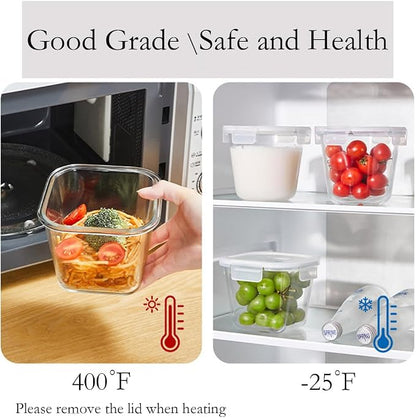 H.JSS WDJS 4 Cup Square Glass Food Storage Container - Image 4