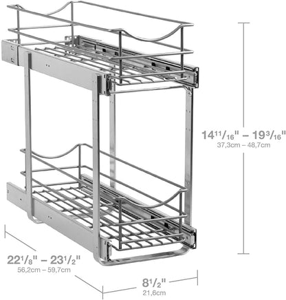 2 Tier Pull Out Cabinet Organizer, Soft Close Slide Out Drawer - Image 6