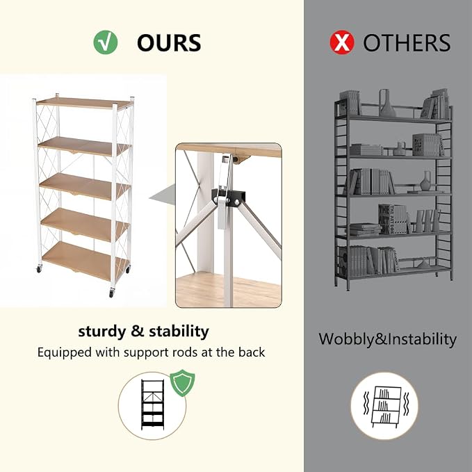 5-Tier Foldable Storage Shelves - Image 5