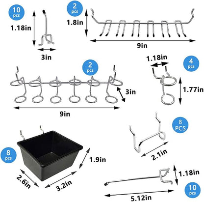 258PCS Pegboard Hooks, Pegboard Accessories Organizer Kit, Pegboard Set - Image 4