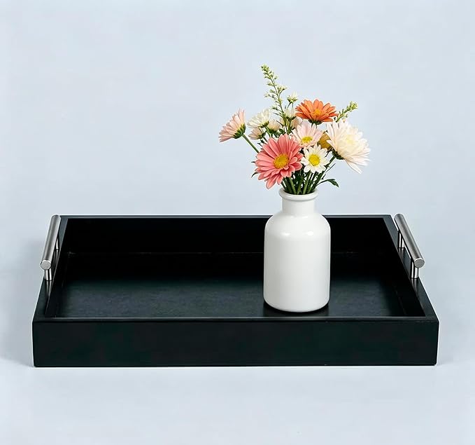 Serving Tray 16.5“X 13“Deluxe Wooden Ottoman Tray - Image 3