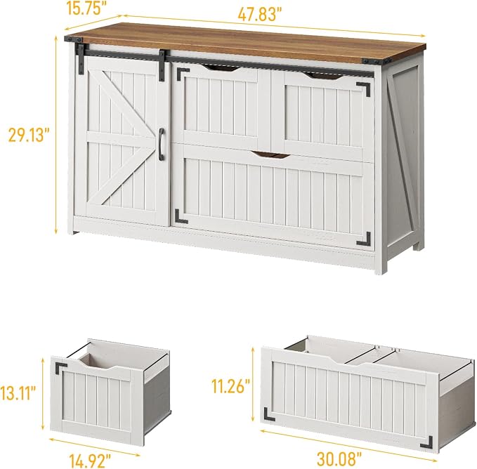 Halitaa 47.8” Farmhouse File Cabinet - Image 2