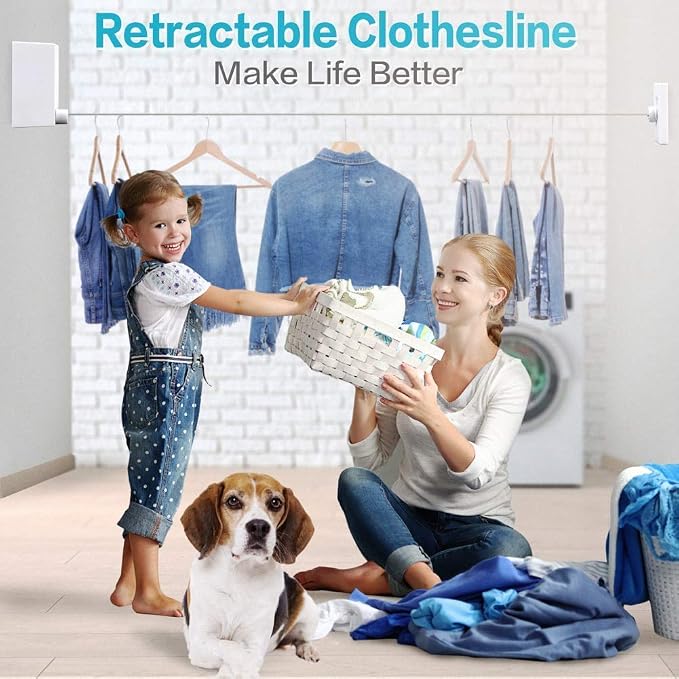 Retractable Clothesline |Indoor Outdoor Clothes Line | Heavy Duty Clothes - Image 5
