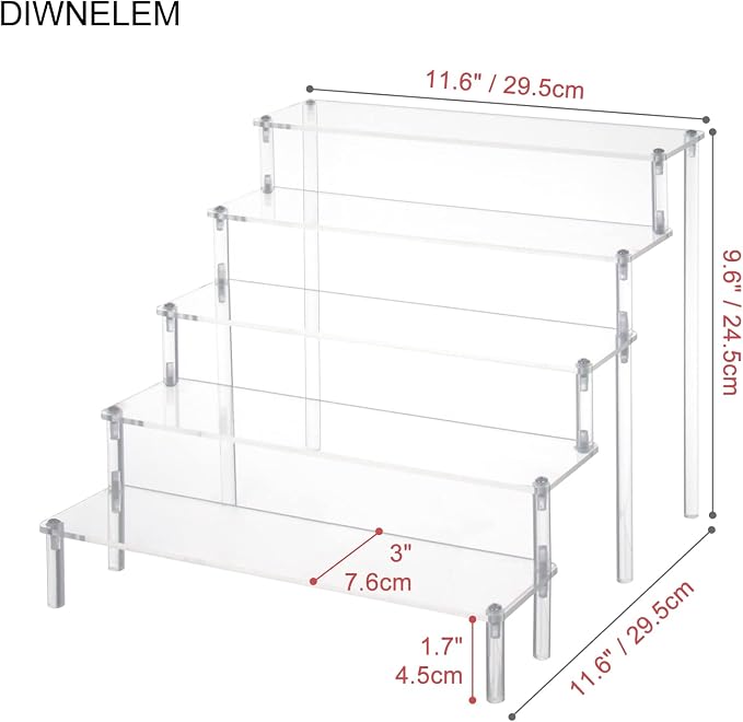 DIWNELEM 5 Tier Acrylic Risers - Image 2