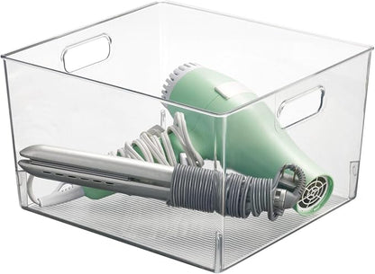 mDesign Large Modern Stackable Plastic Storage Organizer Bin Basket - Image 5