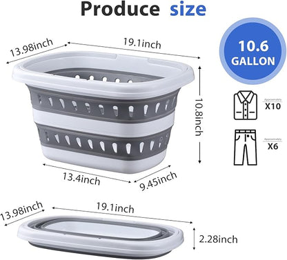 Monozuki Collapsible Plastic Laundry Basket 10.6 gallon Eco-recycled material- - Image 7