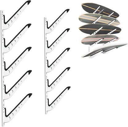 Snowboard Wall Mount, Adjustable 5/6 Board Surfboard Rack, Surfboard Wall by ShouRong