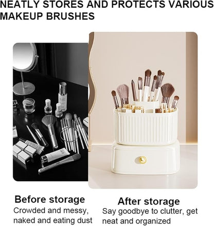 Makeup Organizer for Vanity, 360°Rotating Makeup Brush Storage Case - Image 7